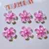 Accesorios de Resina Materiales para Manualidades Hebillas de Zapatos Parches para Sombreros Parches de Pegamento Cremoso Cubiertas de Paja Transparentes Flores con Purpurina Fina Tamaño Pequeño