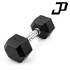 Mancuernas hexagonales de hierro fundido recubiertas de goma, antideslizantes y duraderas, en stock para entrega directa, equipo de fitness comercial para hombres al por mayor directamente de fábrica