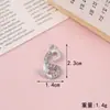 Pingentes de 26 letras do alfabeto inglês cravejados de diamantes prateados com decorações de coração e estrela, pingentes de letras para pulseiras, colares e brincos