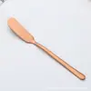 Faca de manteiga de aço inoxidável espessada espátula de manteiga coreana cabo longo faca de geleia dourada fabricantes de cream cheese atacado