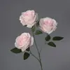 Flores Artificiales, Rosa Anna de Tres Cabezas, Arreglo Floral de Piso para Salón de Bodas, Decoración del Hogar, Flores Falsas, Venta al por Mayor desde Fabricante, Flores de Seda para Hotel