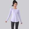 Ropa deportiva de longitud media con mangas largas para mujer que cubre la cadera, aspecto adelgazante, transpirable, para yoga, alta calidad, camiseta de fitness, top de exterior, otoño