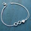 Nueva moda personalidad todo a juego amor viento frío amor ilimitado pulsera ajustable multicapa buena suerte 8 Pulsera de corazón de melocotón 8