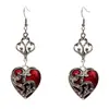 Aretes de Corazón Victoriano Aretes de Corazón Gótico Joyería Icónica Corazón Rojo Rubí Joyería de Vampiro