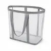 Cesta de lavandería de malla cuadrada grande, plegable, para uso en el baño, con asas para facilitar el transporte