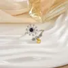 Anillo Giratorio Personalizado para Mujer con Circonita Microincrustada, Elegante y Fresco, Sensación de Alta Gama, Joyería Versátil de Anillo Redondo Full Diamond
