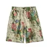 Shorts Vintage Americanos para Hombre Verano Tendencia Marca Casual Sueltos Tallas Grandes Diseño de Shorts Florales Pantalones de Playa