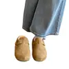 Super bonitas, com sola grossa, salto escondido, estilo Birkenstock, bico fechado, meias-pantufas para mulheres, novo estilo para usar ao ar livre no outono e inverno, pantufas de algodão