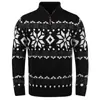 Suéter Tricotado Masculino Novo Transfronteiriço Europeu e Americano Casual Slim Fit Gola Semi Aberta Jaqueta Pulôver Tricotada Estilo Retrô Masculino