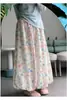 Pantalones Florales Anchos Casuales para Mujer Verano Estilo Delgado Petite Cintura Alta Adelgazantes Casuales de Línea A Sueltos Bloomers