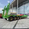 Exportação Transfronteiriça de Semirreboques de Plataforma Baixa de 3 Eixos e 4 Eixos, Reboques de Reboque e Semirreboques para Transporte de Equipamentos Grandes