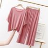 Pijama Modal Simon Lina para Mujer Verano Nuevo Algodón Talla Grande Traje Ropa para el Hogar Primavera y Otoño Manga Corta Estilo Delgado Seda de Hielo