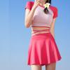 Traje de Banho Esportivo Feminino Duas Peças Estilo Novo 2026, Conservador, Emagrecedor, Cobre a Barriga, Adequado para Meninas Jovens e Estudantes, Roupa de Banho para Fontes Termais
