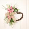 Guirnalda de Corazón de Durazno de Tulipanes Artificiales para Boda de Primavera y Verano Transfronteriza, Decoración Colgante de Corona Decorativa para Hogar, Vacaciones, Fiesta de Compromiso