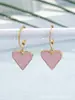Pendientes de Cobre con Forma de Corazón de Melocotón Dulce Multicolor Transfronterizos Tendencia de Moda Versátiles Simples Pendientes Joyería de Qingdao