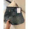 Saia Jeans Stretch Plus Size Feminina Verão Menina Cheinha Estilo Americano Retrô Cintura Alta Emagrecedora Quadril Linha A Curta