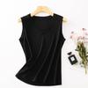 Yuyue 2026 Verano Holgada Sin Mangas Seda de Morera Tejida Camiseta Interior Talla Grande Blanca Camisola para Mujer