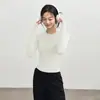 Novedad Otoño e Invierno Ropa Deportiva de Manga Larga Cuello Redondo Secado Rápido para Correr Entrenamiento Fitness Pilates Camisetas de Yoga para Mujer