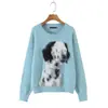 Ins estilo europeo y americano transfronterizo 2026 nueva moda elegante para ir al trabajo patrón de perro casual suéter pullover holgado