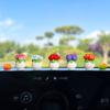 Lindos adornos pequeños frescos simulados en maceta para coche, adornos para coche eléctrico de niña, decoraciones interiores para coche, adornos pequeños para consola central de coche