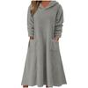 Transfronterizo 2025 Nuevo Otoño e Invierno Europeo y Americano Amazon Vestido Holgado Casual de Felpa con Capucha de Manga Larga Ropa para el Hogar