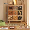 Estantería de rejilla de madera maciza, estante de almacenamiento para sala de estar, estantería de pie estilo vintage, vitrina de pared multicapa de combinación libre