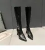 Botas largas de punta fina con tacón grueso para mujeres menudas, botas Chelsea, nuevos estilos otoño/invierno, estilizan y alargan la figura, elegantes botas de montar de tacón alto