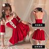 Pijama y Lencería Sexy Temáticos de Navidad Terciopelo Coreano Rojo Cuello Halter Sexy Uniforme de Chica Conejita Conjunto Colección 1881