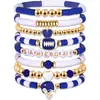 Set de Pulseras de Fútbol Super Bowl Más Vendido en Europa y América, Pulsera Moderna de Arcilla Suave Deportiva, Pulsera de Arcilla Suave Multicapa