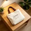 Bolsa de lona con diseño de lindo cachorro de caricatura, bolso de mano de gran capacidad para niñas, adecuado para estudiantes, ir al trabajo y salidas