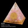Pirámide de Cristal Natural de 8 cm Decoración Creativa para el Hogar Adorno Artesanal Bola de Cristal Envuelto en Resina Pirámide de Resina