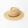 Moda Casual Tejida de Cuero PU para Primavera y Verano Europeo y Americano Sombrero de Paja de Rafia Tejido a Mano Sombrero Protector Solar para Playa al Aire Libre