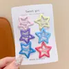 Cor dopamina estrela de cinco pontas infantil presilha de cabelo quebrada clip para franja lateral de menina bebê grampo de cabelo estrela acessório de cabeça