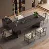 Mesa de Centro de Pizarra de Piedra de Lujo, Juego Moderno de Mesa y Sillas para el Té, Sencillo y Elegante con un Toque de Alta Gama, Mesa para Ceremonia del Té de Oficina, Mesa para Preparar Té