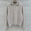BORBOTIE Ropa de punto para mujer 2026 Otoño/Invierno Nuevo Estilo BC Old Money Lino Algodón Cuello con Lentejuelas Top