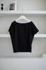 GAGD Loose Lazy Style Two-Wear T-Shirt Feminina Empilhada Ombro a Ombro Design Slimming Sense Camiseta de Manga Curta Feminina