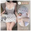 Lingerie Sexy, Estilo Fada Doce e Puro, Renda Floral Fresca em Retalhos, Saia de Suspender Sexy com Decote Profundo em V