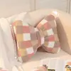 Almohada de Sofá de Felpa de Lazo Estilo Celebridad de Internet Linda Almohada para Dormir Simple Almohada de Cojín de Respaldo para Niñas