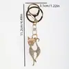 Llavero de Gato Ópalo Oxidado Diamante Creativo Elegante Lindo Gato Personalidad Colgante de Bolsa Ópalo