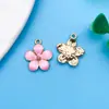 Mezcla 30 Tipos de Colgantes de Corazón Rosa de Dibujos Animados Lindos de Aleación con Goteo de Aceite Pulsera Accesorios de Joyería DIY Materiales Al Por Mayor