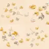 Banhado a Cobre Ouro 18K Duplo Furo Contas de Trigo Cor Dourada 14K Conservação de Cor Artesanal DIY Acessórios para Pulseira Colar de Contas
