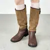 Tendencia Temperamental Parche de Pato Botas Vaqueras Occidentales Mujer 2026 Otoño Invierno Versátiles Botas Altas Botas Retro Arrugadas