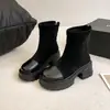 Estilo Urbano de Moda~Estilo Europeo y Americano Otoño/Invierno Nuevas Botas Cortas de Suela Gruesa para Aumentar Estatura para Mujer Botas Martin Ligeras Adelgazantes Botas de Motociclista