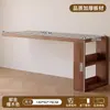 Escritorio estilo vintage para uso doméstico, escritorio de computadora retro semi-cerrado, tocador de esquina para dormitorio con gabinete de almacenamiento integrado