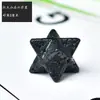Cristal Natural Piedra en Bruto Adorno Merkaba Estrella de Seis Puntas Tridimensional Flor de la Vida Colgante Decoración de Estrella Octagonal