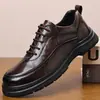 Nuevos Zapatos de Cuero para Hombre de Primera Capa, Zapatos de Cuero Casual de Negocios, Cuero Genuino para Hombre, Gama Alta, Suela Suave, Cómodos, Oficina, Marca de Moda