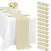 Amazon Bali Chifón Arrugado Mantel Individual, Mantel de Gasa Semitransparente, Mantel de Boda Estilo Bohemio Festivo