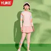 Traje de baño para niñas Nuevo estilo Dividido de manga larga Pantalones largos Cómodo Transpirable Secado rápido Estudiante Traje de baño para natación y aguas termales