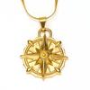 Collar con brújula retro de estilo europeo y americano para mujer, con colgante de estrella Bamang chapado en oro 18k de acero inoxidable de alta calidad.