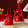Nova Sacola de Doces para Casamento Festiva Bolsa de Doces para Presente Casamento Estilo Chinês Portátil de Alta Qualidade Saco de Tecido para Doces com Cordão